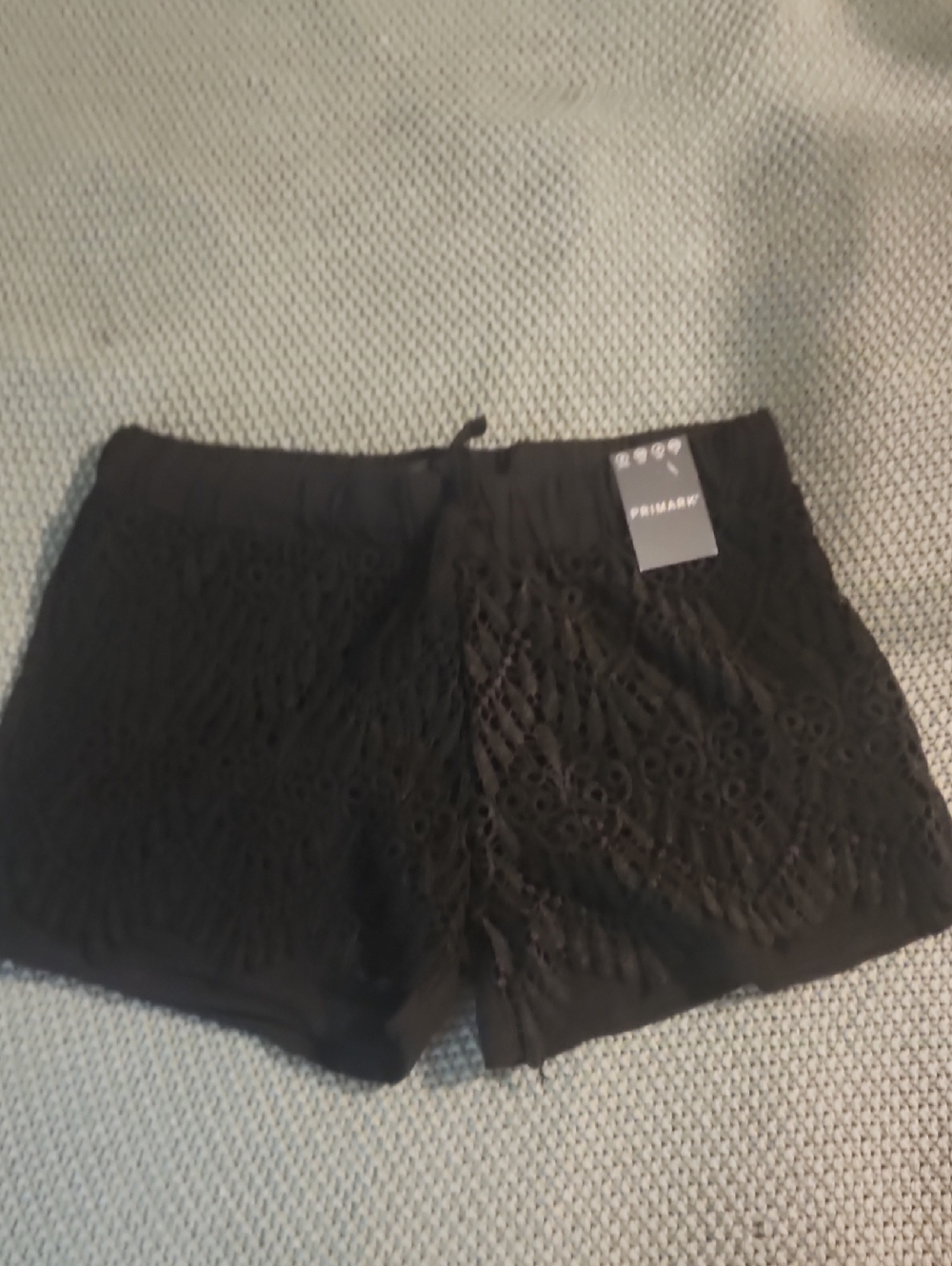 Primark Black Crochet Overlay Shorts